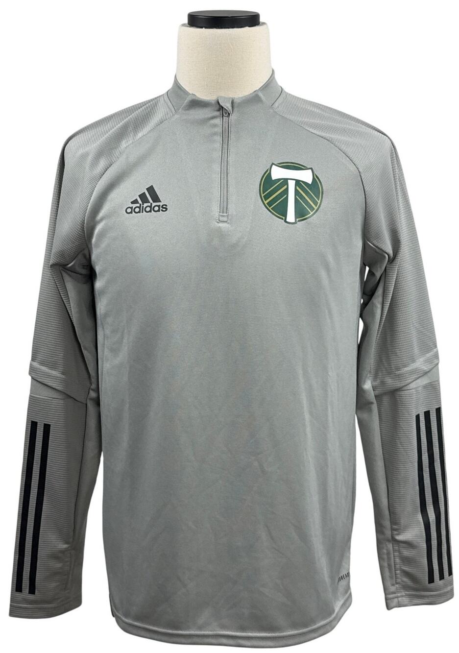 Adidas Portland Timbers Youth XL 15-16 Gray Quarter Zip Training Top